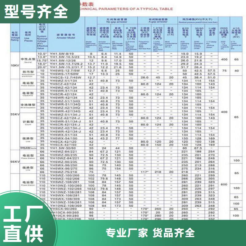 【】氧化锌避雷器Y5WR-7.6/27直供厂家同城生产厂家