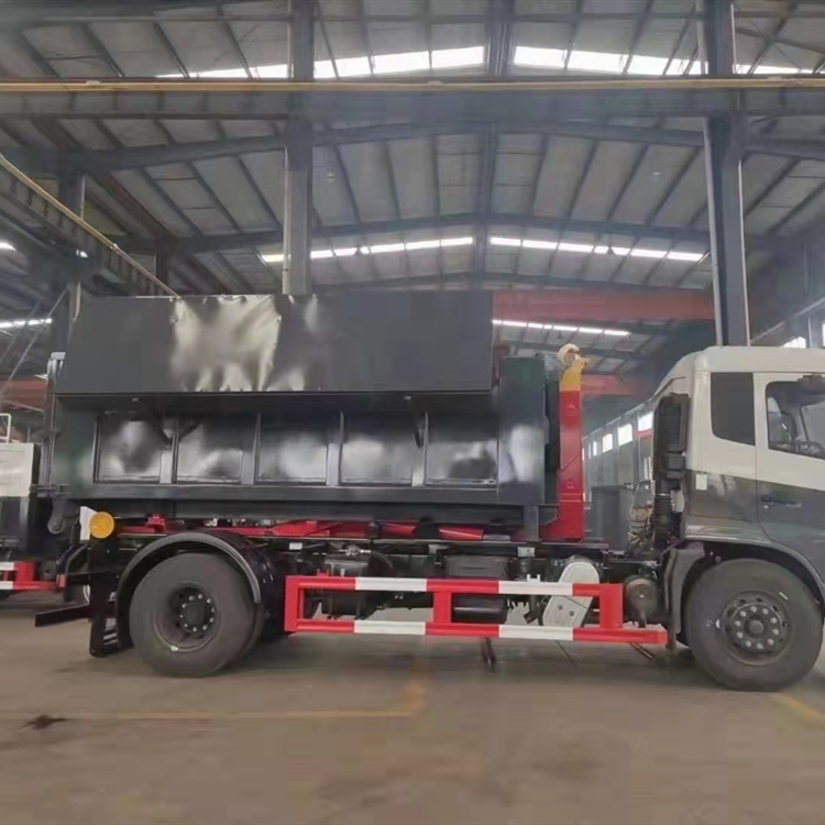 粪肥收集拉泥多功能自卸车-勾臂箱式20吨粪肥转运车规格