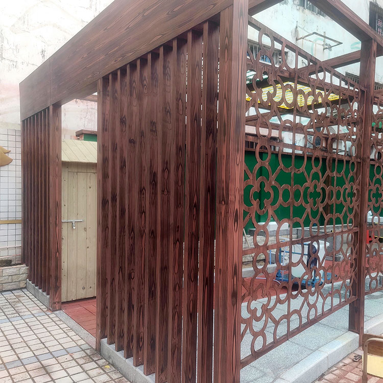 山东烟台廊架长廊木纹漆批发厂家支持定制